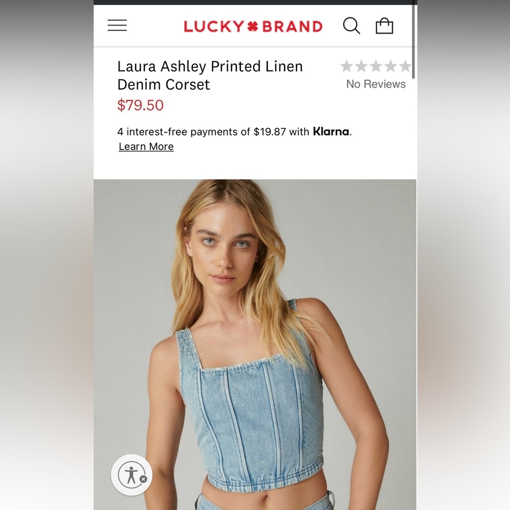 Lucky Brand Denim Corset Top